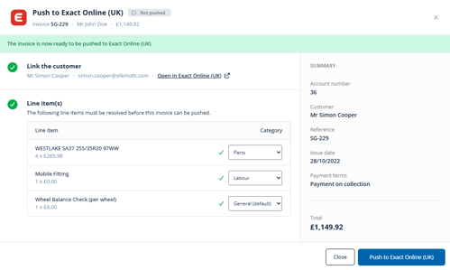Accounting Push Invoice
