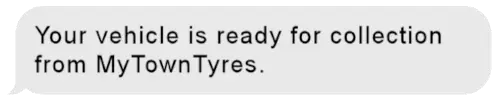 Vehicle ready SMS message
