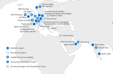 Microsoft azure data centres